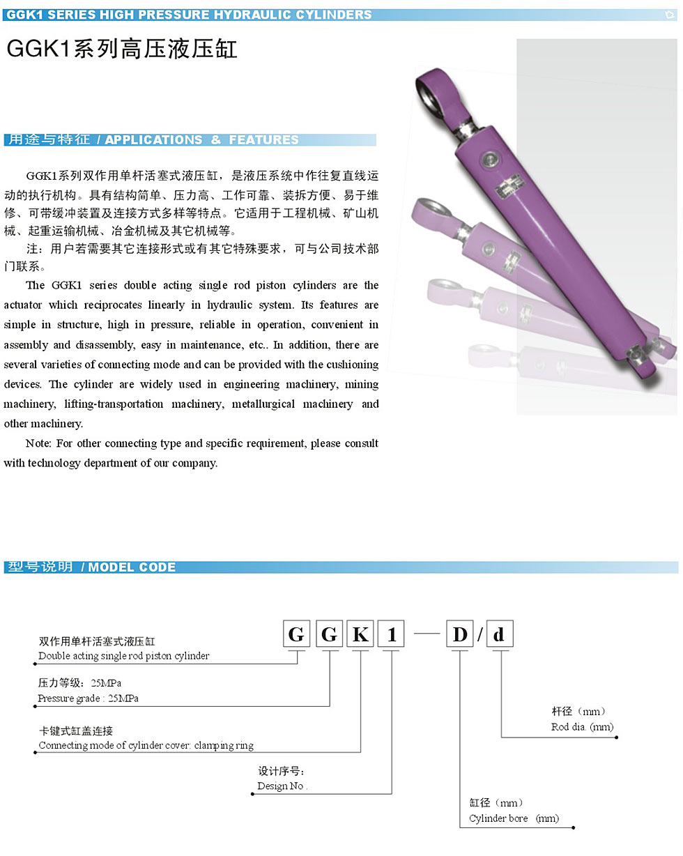 武漢液壓油缸HSGL02-200X270